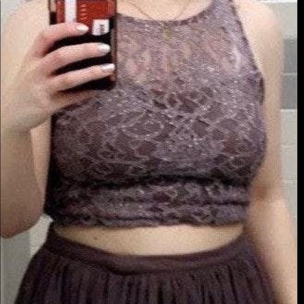 Speechless Two-Piece Purple Prom Dress